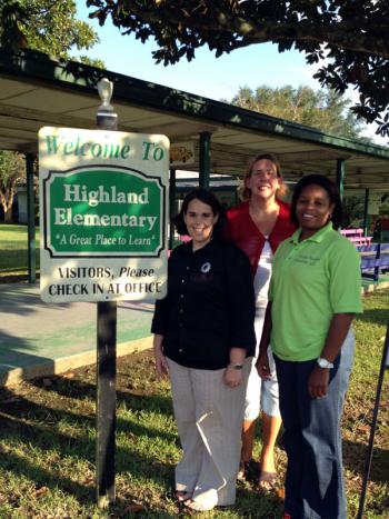 Newest Highland Elementary PTA officers are Danielle Johnson, president;  left,  Gabrielle Reed, treasurer; and Kim Freeman, vice president.  Not pictured are: Ladonna Guillory, secretary; Brandon Freeman and Joseph Matte, parliamentarians. 