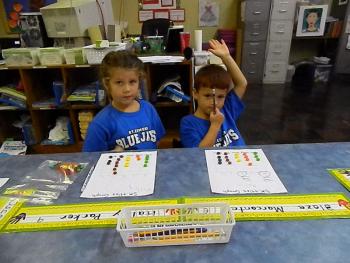 Graphing at St. Ed Kindergarten class